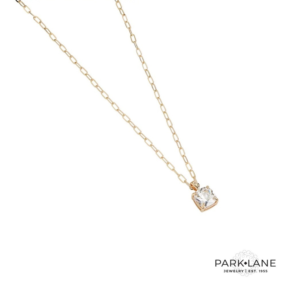 Park Lane Veil Gold Necklace with Square CZ Pendant | New
